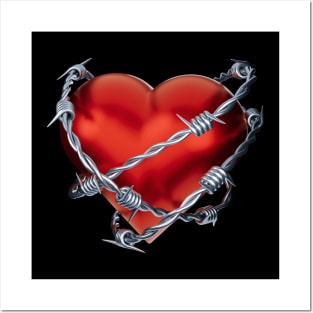 Heart with barbed wire Y2K Posters and Art